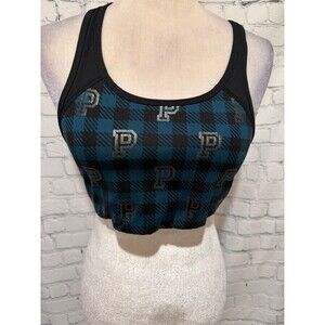 PINK Victoria’s Secret Ultimate Unlined Women’s Blue Black Plaid Sport Bra Large